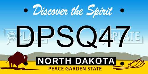 DPSQ47 North Dakota License Plate