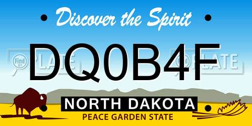 DQ0B4F North Dakota License Plate