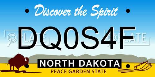 DQ0S4F North Dakota License Plate