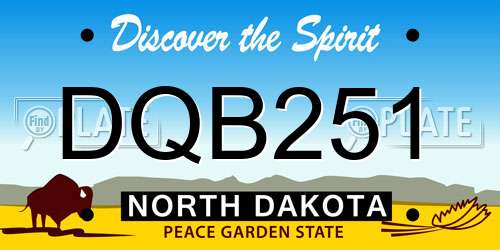 DQB251 North Dakota License Plate