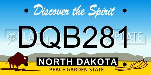 DQB281 North Dakota License Plate