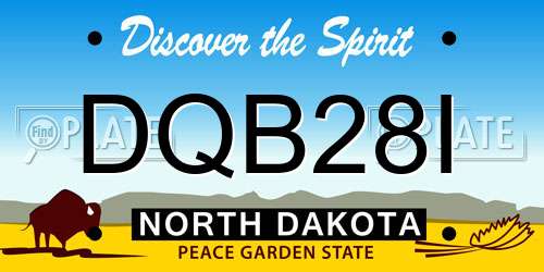 DQB28I North Dakota License Plate