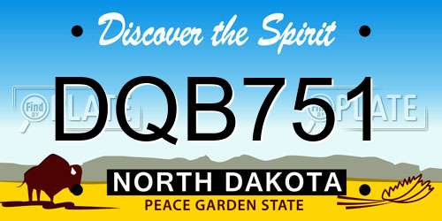 DQB751 North Dakota License Plate