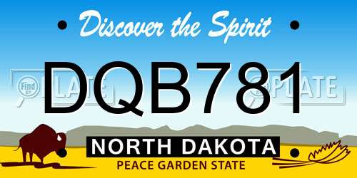 DQB781 North Dakota License Plate