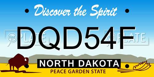 DQD54F North Dakota License Plate