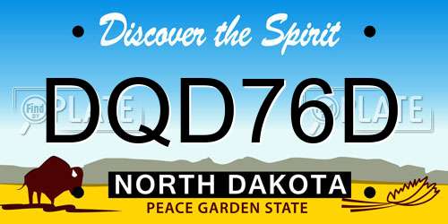 DQD76D North Dakota License Plate