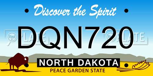 DQN720 North Dakota License Plate