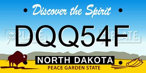 DQQ54F North Dakota License Plate