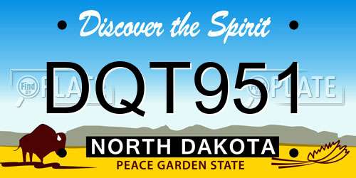 DQT951 North Dakota License Plate