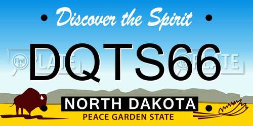 DQTS66 North Dakota License Plate