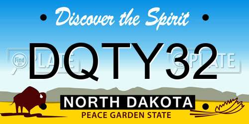 DQTY32 North Dakota License Plate