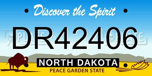 DR42406 North Dakota License Plate