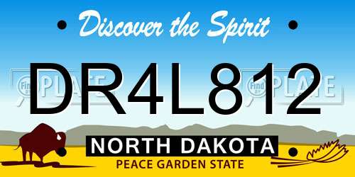 DR4L812 North Dakota License Plate