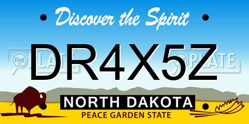 DR4X5Z North Dakota License Plate