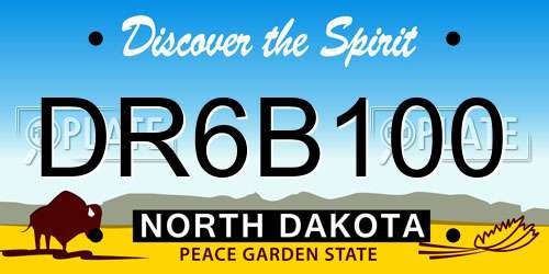 DR6B100 North Dakota License Plate