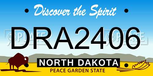 DRA2406 North Dakota License Plate