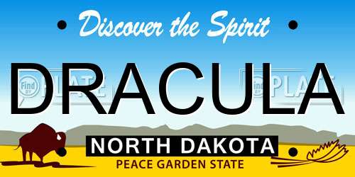 DRACULA North Dakota License Plate