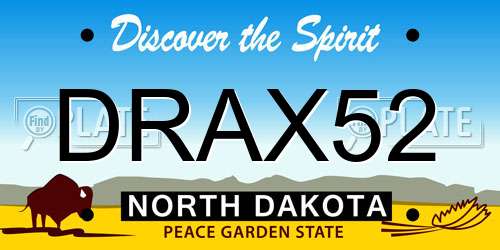 DRAX52 North Dakota License Plate
