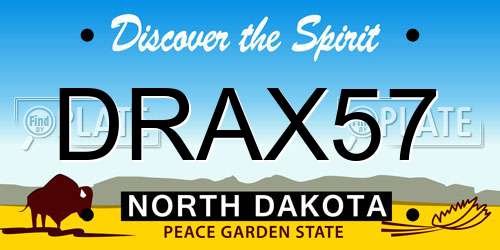 DRAX57 North Dakota License Plate