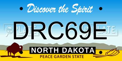 DRC69E North Dakota License Plate