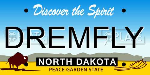 DREMFLY North Dakota License Plate