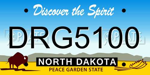 DRG5100 North Dakota License Plate