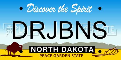 DRJBNS North Dakota License Plate