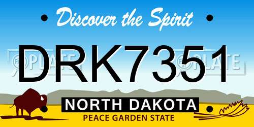 DRK7351 North Dakota License Plate