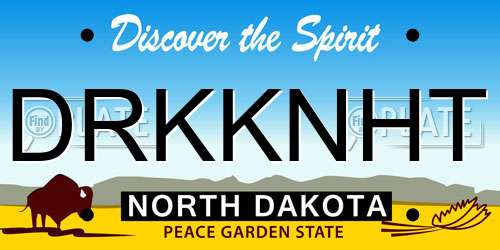 DRKKNHT North Dakota License Plate