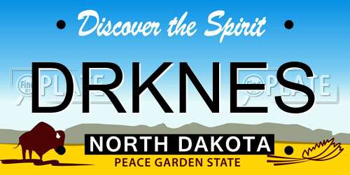 DRKNES North Dakota License Plate
