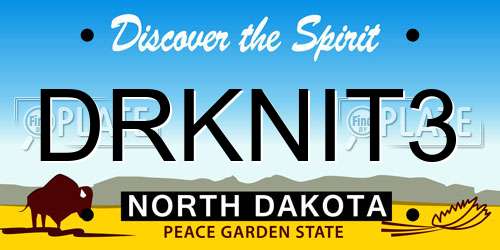 DRKNIT3 North Dakota License Plate