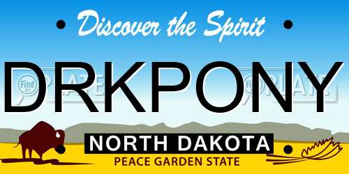 DRKPONY North Dakota License Plate