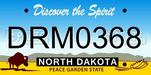 DRM0368 North Dakota License Plate