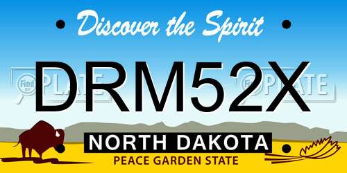 DRM52X North Dakota License Plate