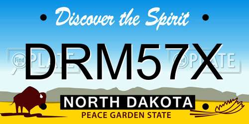 DRM57X North Dakota License Plate