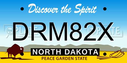 DRM82X North Dakota License Plate