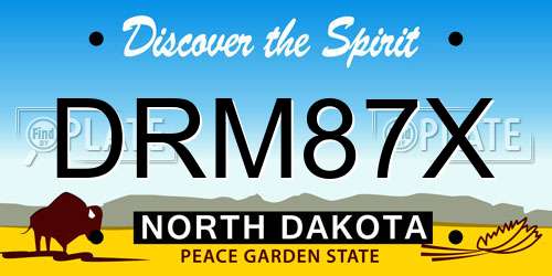 DRM87X North Dakota License Plate