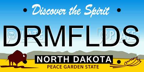 DRMFLDS North Dakota License Plate