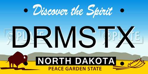 DRMSTX North Dakota License Plate