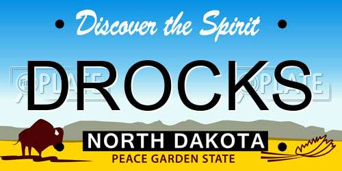 DROCKS North Dakota License Plate