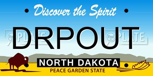 DRPOUT North Dakota License Plate