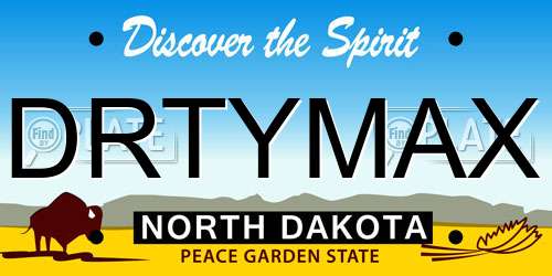 DRTYMAX North Dakota License Plate