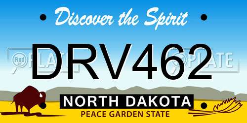 DRV462 North Dakota License Plate