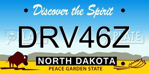 DRV46Z North Dakota License Plate