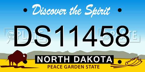 DS11458 North Dakota License Plate