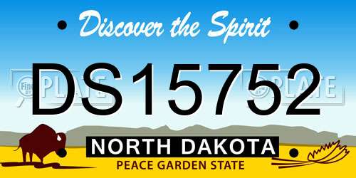 DS15752 North Dakota License Plate