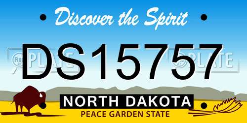 DS15757 North Dakota License Plate