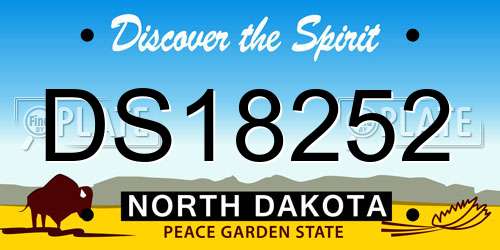 DS18252 North Dakota License Plate