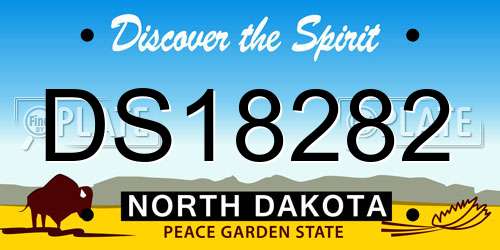 DS18282 North Dakota License Plate