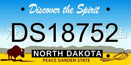 DS18752 North Dakota License Plate
